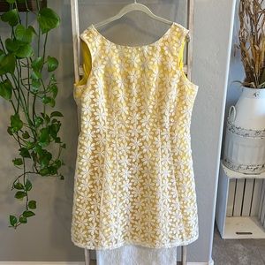 Yellow/white floral Cremieux dress